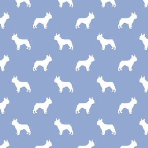 boston terrier silhouette fabric dog silhouette design - cerulean