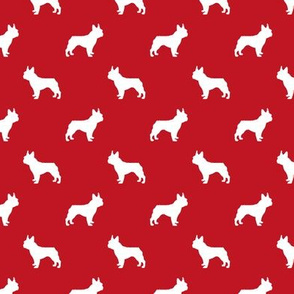 boston terrier silhouette fabric dog silhouette design - fire red