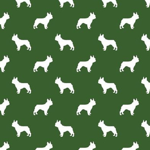 boston terrier silhouette fabric dog silhouette design - garden green