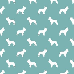 boston terrier silhouette fabric dog silhouette design - gulf blue