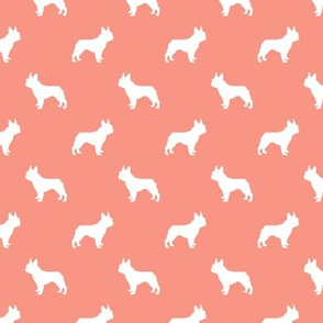 boston terrier silhouette fabric dog silhouette design - peach