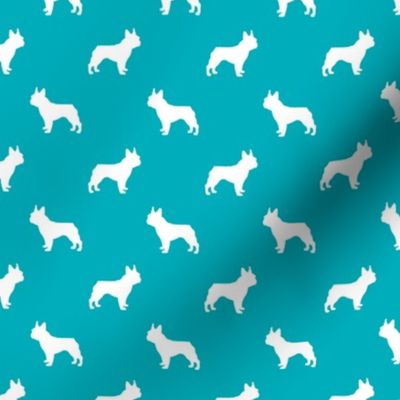 boston terrier silhouette fabric dog silhouette design - peacock