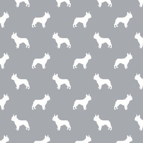 boston terrier silhouette fabric dog silhouette design - quarry grey