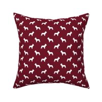 boston terrier silhouette fabric dog silhouette design - ruby red