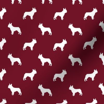 boston terrier silhouette fabric dog silhouette design - ruby red