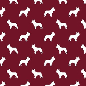 boston terrier silhouette fabric dog silhouette design - ruby red