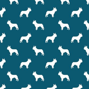 boston terrier silhouette fabric dog silhouette design - sapphire blue