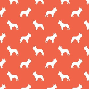 boston terrier silhouette fabric dog silhouette design - scarlet