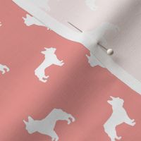 boston terrier silhouette fabric dog silhouette design - sweet pink