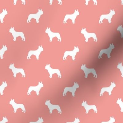 boston terrier silhouette fabric dog silhouette design - sweet pink