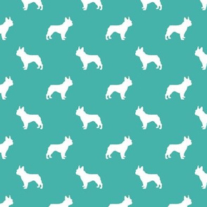 boston terrier silhouette fabric dog silhouette design - turquoise