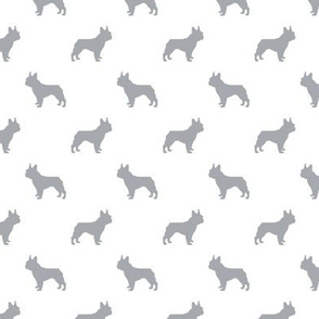 boston terrier silhouette fabric dog silhouette design - white and grey