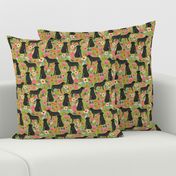 black lab florals fabric labrador retriever floral fabric