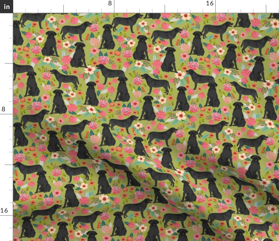 black lab florals fabric labrador retriever floral fabric