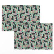 black lab florals fabric labrador retriever floral fabric