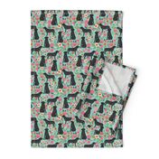 black lab florals fabric labrador retriever floral fabric