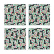 black lab florals fabric labrador retriever floral fabric