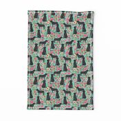 black lab florals fabric labrador retriever floral fabric