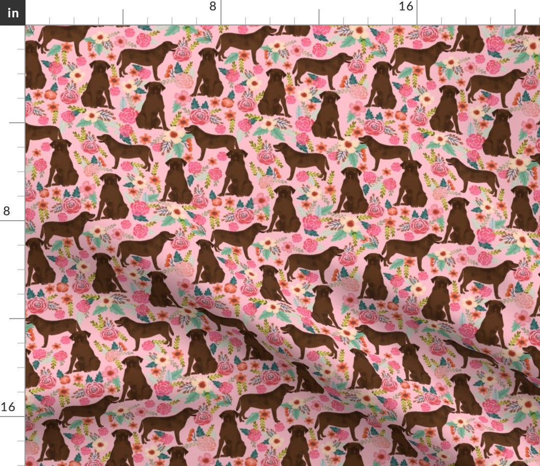 chocolate lab florals fabric labrador retriever floral fabric