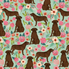 chocolate lab florals fabric labrador retriever floral fabric