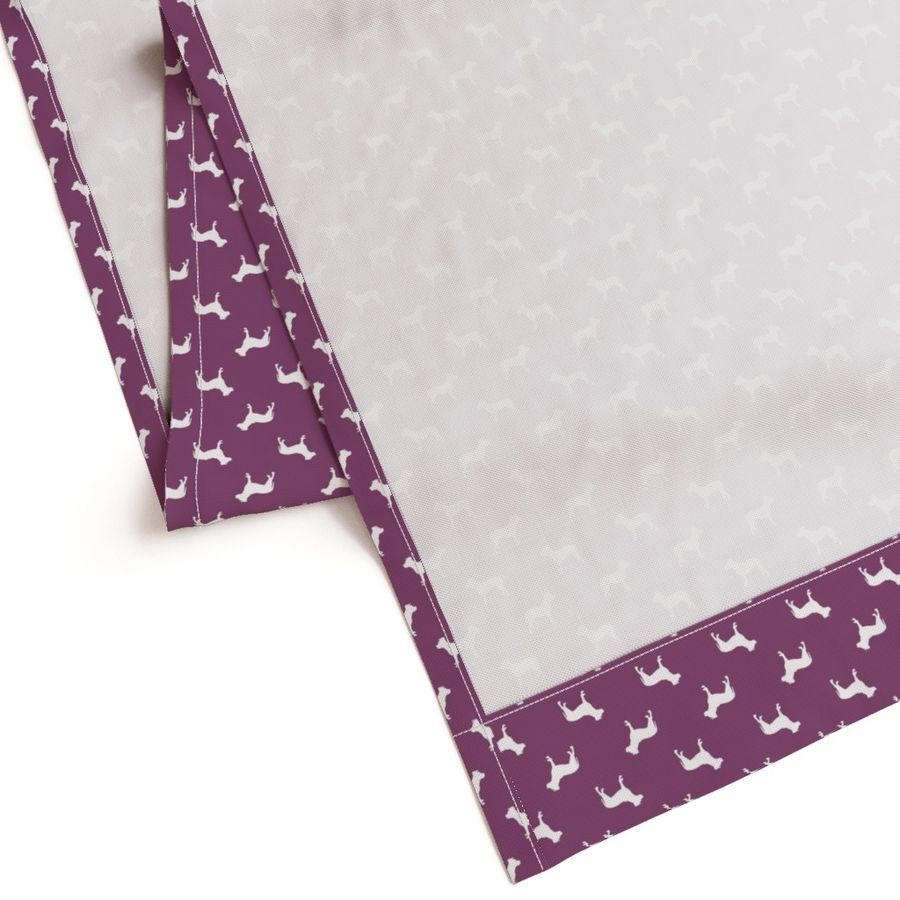 pitbull silhouette fabric dog dogs fabric - amethyst