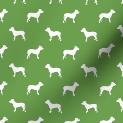 pitbull silhouette fabric dog dogs fabric - asparagus
