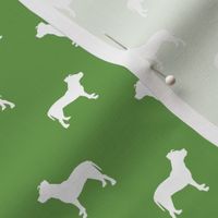 pitbull silhouette fabric dog dogs fabric - asparagus