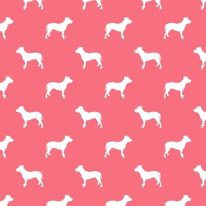 pitbull silhouette fabric dog dogs fabric - brink pink