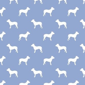 pitbull silhouette fabric dog dogs fabric - cerulean