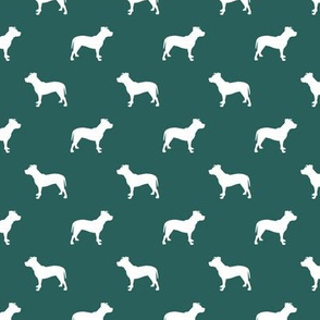 pitbull silhouette fabric dog dogs fabric - eden green