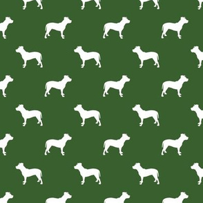 pitbull silhouette fabric dog dogs fabric - garden green