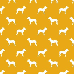 pitbull silhouette fabric dog dogs fabric - goldenrod