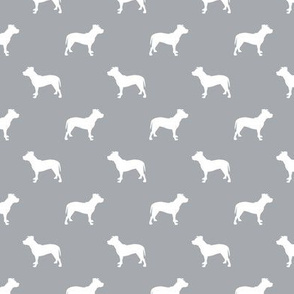 pitbull silhouette fabric dog dogs fabric - quarry