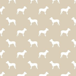 pitbull silhouette fabric dog dogs fabric - sand