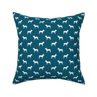 pitbull silhouette fabric dog dogs fabric - sapphire blue