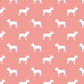 pitbull silhouette fabric dog dogs fabric - sweet pink