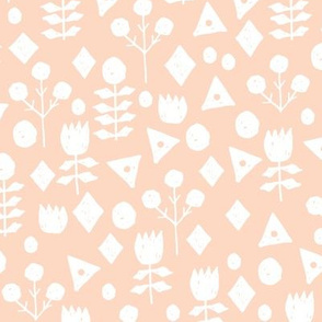 geo florals // blush and white geometric flowers design