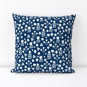 geo florals // navy and white geometric floral pattern