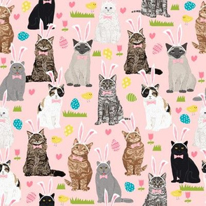 cats kitty cat pastel easter bunny cute pink easter eggs design