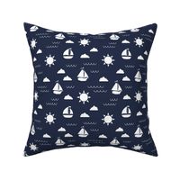 Sailboat Bay // Navy Blue