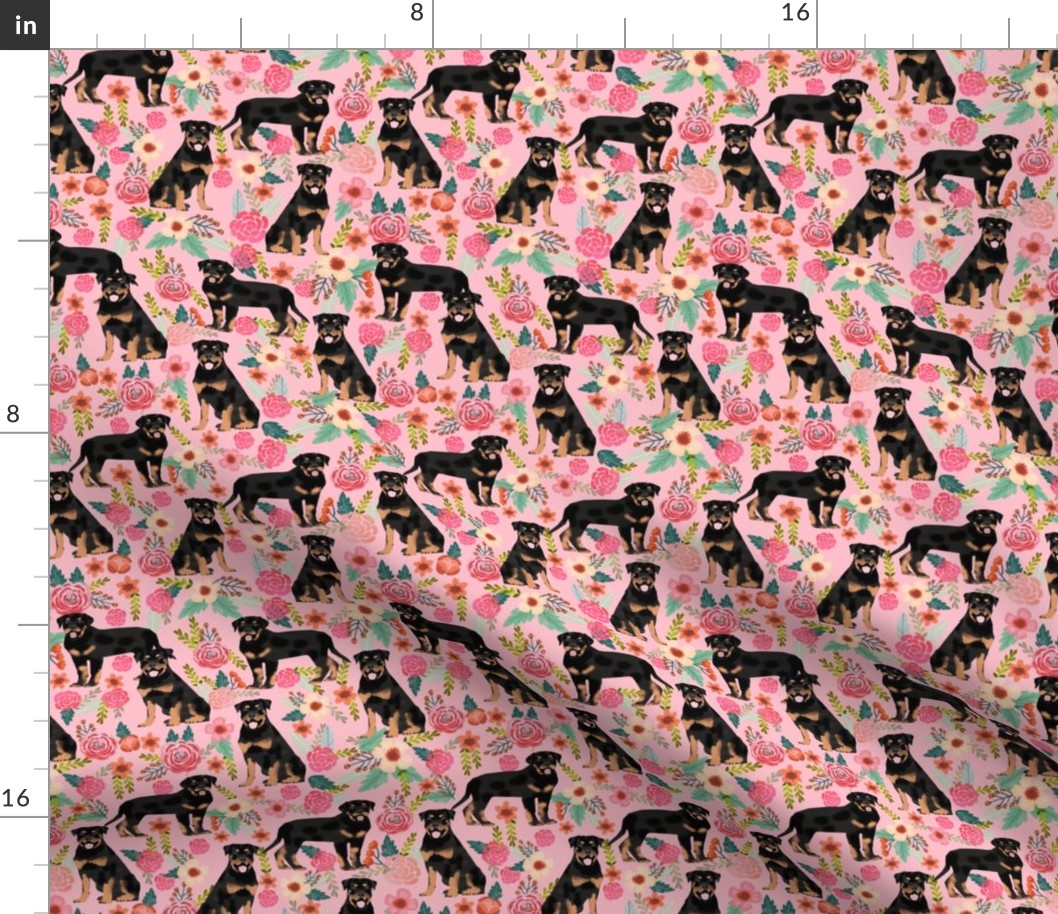 rottweiler floral dog fabric rottweilers dog design