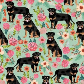 rottweiler floral dog fabric rottweilers dog design