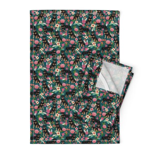 rottweiler floral dog fabric rottweilers dog design