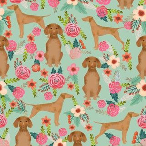 vizsla floral dog fabric florals dog design
