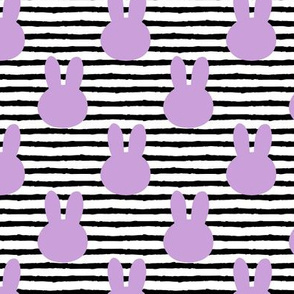 bunny on stripes || purple 