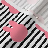 bunny on stripe || dark pink
