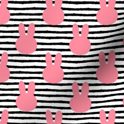 bunny on stripe || dark pink