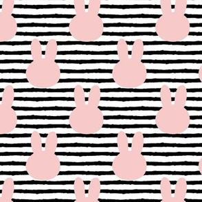 bunny on stripes || rose quartz