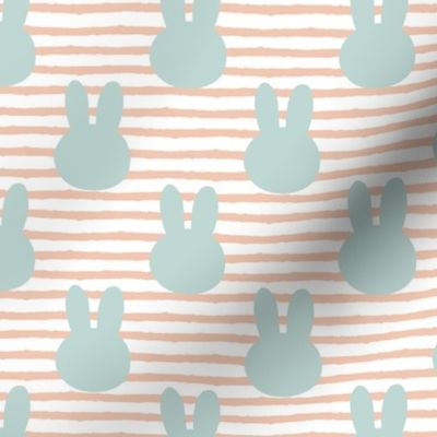 bunny on stripes || peach