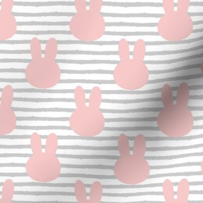 bunny on stripes || grey stripes